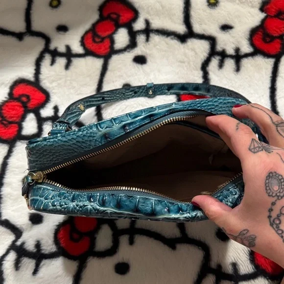 Brahmin Turquoise Embossed Shoulder Bag - Picture 4 of 7